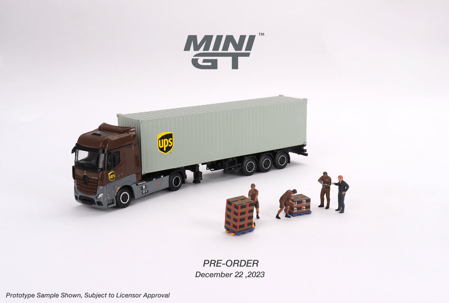 MiniGT - Mercedes-Benz Actros  w/ 40 Ft Container "UPS Europe"