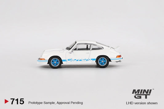 MiniGT - Porsche 911 Carrera RS 2.7 Grand Prix White with Blue Livery