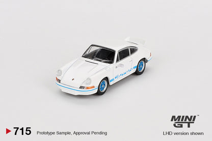 MiniGT - Porsche 911 Carrera RS 2.7 Grand Prix White with Blue Livery