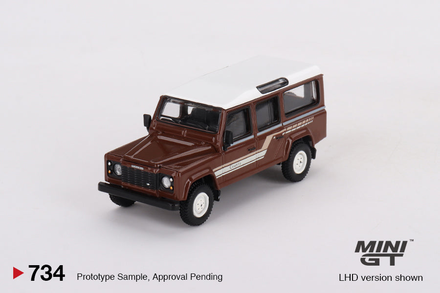 MiniGT - Land Rover 1985 Defender 110 County Station Wagon - Russet Brown