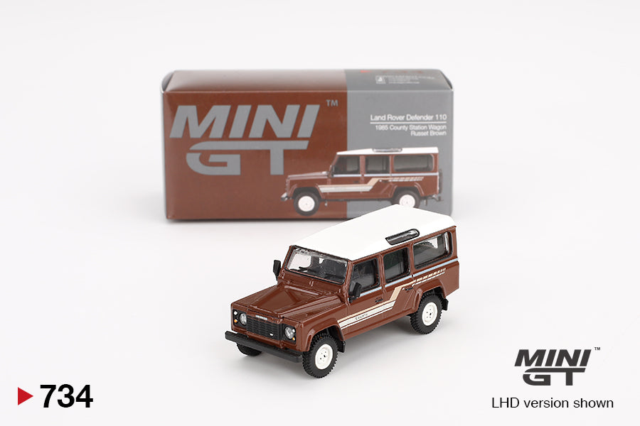 MiniGT - Land Rover 1985 Defender 110 County Station Wagon - Russet Brown