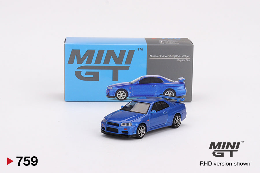 MiniGT - Nissan Skyline GT-R (R34) V-Spec Bayside Blue