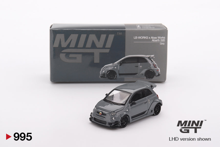 MiniGT - Fiat ABARTH 595 LB-WORKS x Abas Works (Grey) - 1:64 Scale