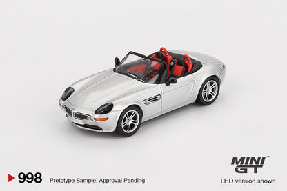 MiniGT - 2003 BMW Z8 (Titanium Silver) - 1:64 Scale