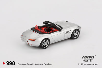 MiniGT - 2003 BMW Z8 (Titanium Silver) - 1:64 Scale