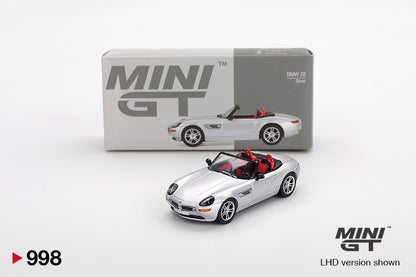 MiniGT - 2003 BMW Z8 (Titanium Silver) - 1:64 Scale