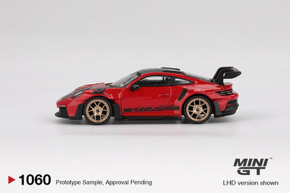 MiniGT - Porsche 911 (992) GT3 RS Weissach Package (Guards Red) - 1:64 Scale