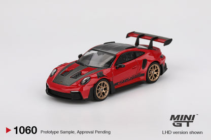 MiniGT - Porsche 911 (992) GT3 RS Weissach Package (Guards Red) - 1:64 Scale