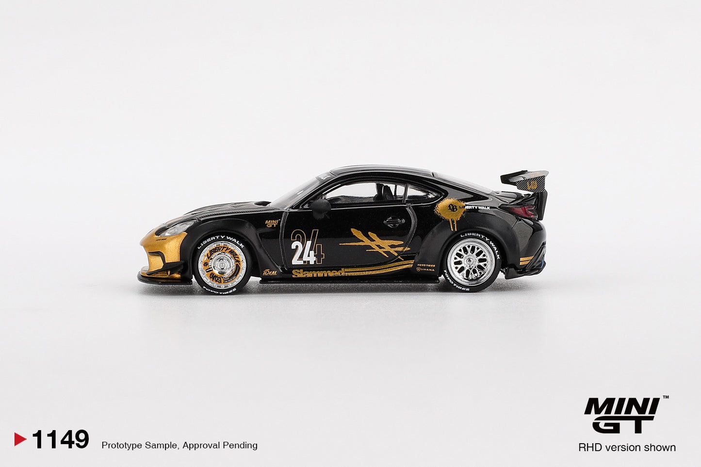 MiniGT - Toyota GR86 LB Nation Black / Gold (Liberty Walk)