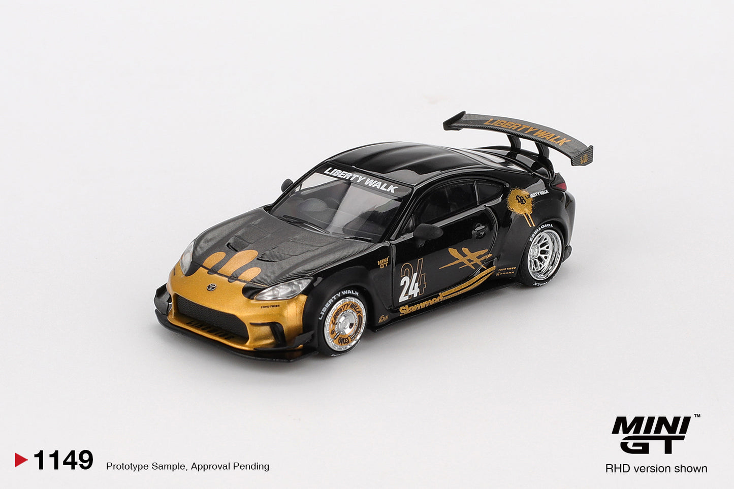 MiniGT - Toyota GR86 LB Nation Black / Gold (Liberty Walk)