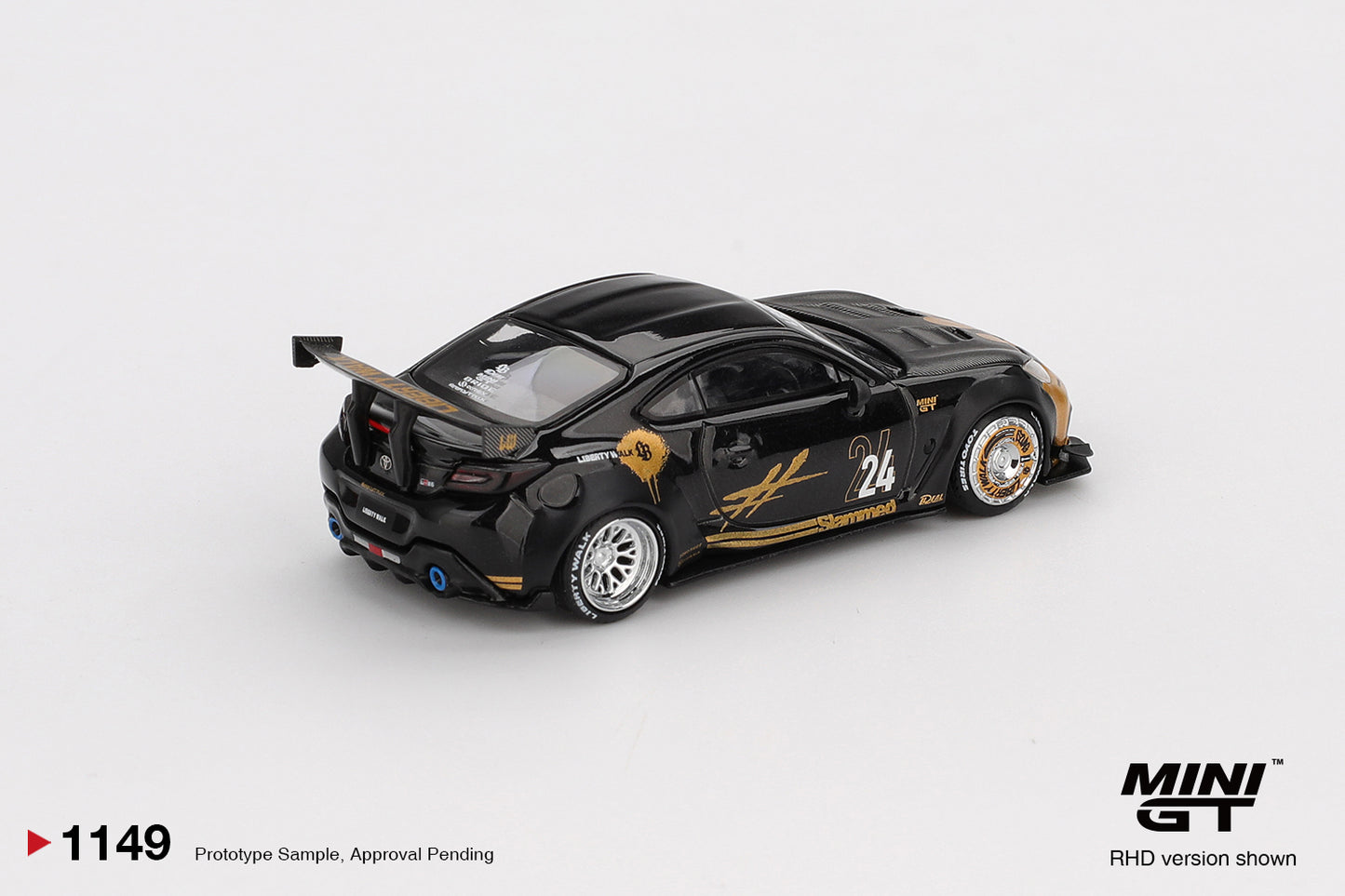 MiniGT - Toyota GR86 LB Nation Black / Gold (Liberty Walk)