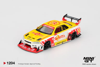 MiniGT - Nissan LB-ER34 Super Silhouette Skyline  Liberty Walk Suppaiman Okinawa