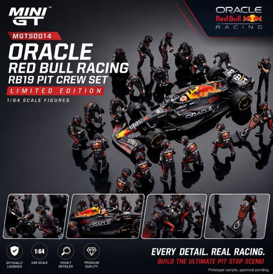 MiniGT - Oracle Red Bull Racing RB19 #1 Max Verstappen 2023 Japan GP and Pit Crew Set