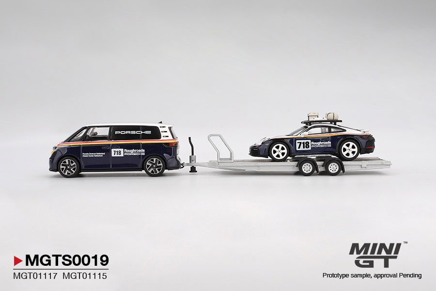 MiniGT - Porsche 911 Dakar #718 + VW ID. Buzz 'Porsche Centrum' Set