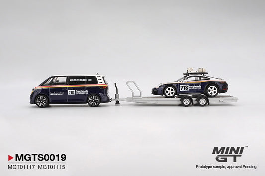 MiniGT - Porsche 911 Dakar #718 + VW ID. Buzz 'Porsche Centrum' Set