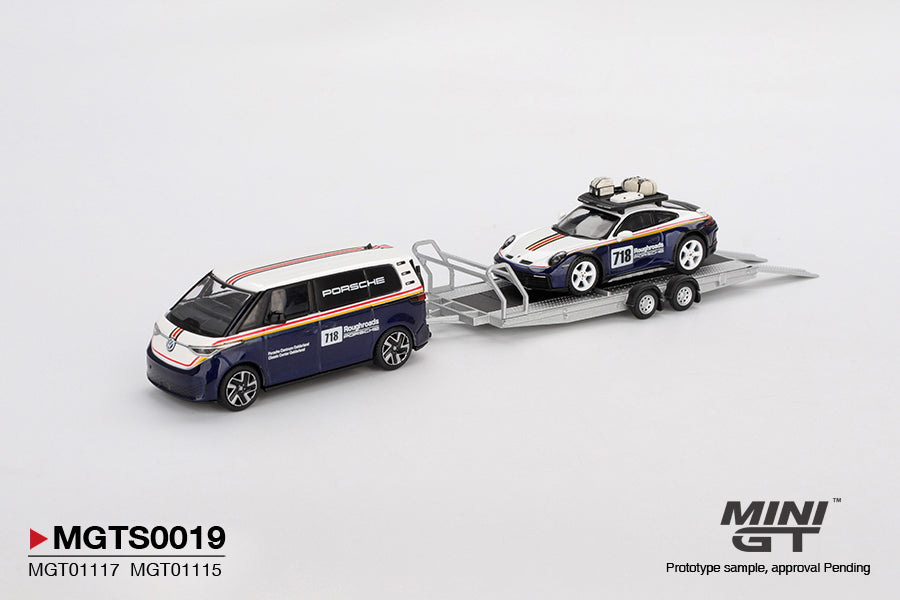 MiniGT - Porsche 911 Dakar #718 + VW ID. Buzz 'Porsche Centrum' Set