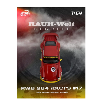ModelModel - Porsche RWB964 'Idlers' (Red/Yellow) - 1:64 Scale