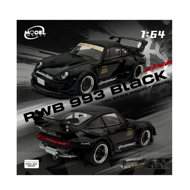 ModelModel - Porsche RWB993 (Black) - 1:64 Scale