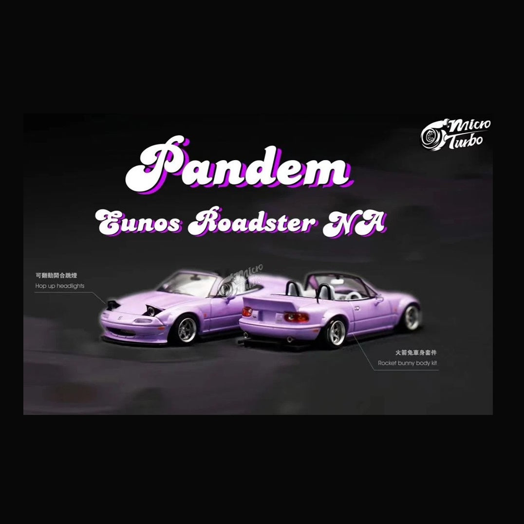 Micro Turbo - Mazda MX5 (Eunos N/A) Roadster 'Rocket Bunny' (Light Purple) - 1:64 Scale