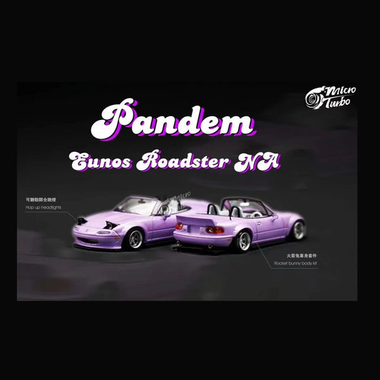 Micro Turbo - Mazda MX5 (Eunos N/A) Roadster 'Rocket Bunny' (Light Purple) - 1:64 Scale