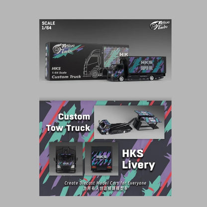 Micro Turbo - Custom Tow Truck (Wing Style) 'HKS Livery' - 1:64 Scale