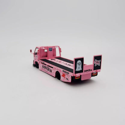 Micro Turbo - Custom  Flat Bed Tow Truck 'Hoonipigasus' (Pink) - 1:64 Scale