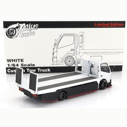 Micro Turbo - HINO 300 Custom Flatbed Truck (White) - 1:64
