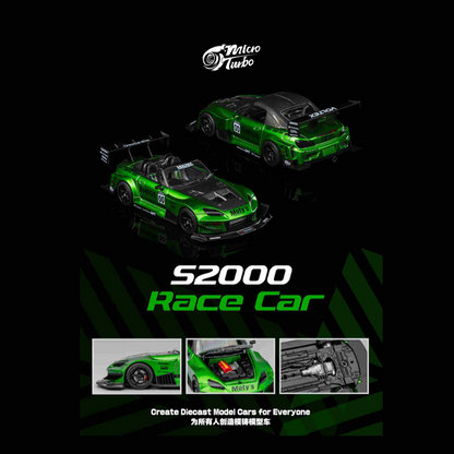 Micro Turbo - Honda S2000 Race Car (Candy Green) - 1:64 Scale