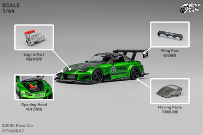 Micro Turbo - Honda S2000 Race Car (Candy Green) - 1:64 Scale