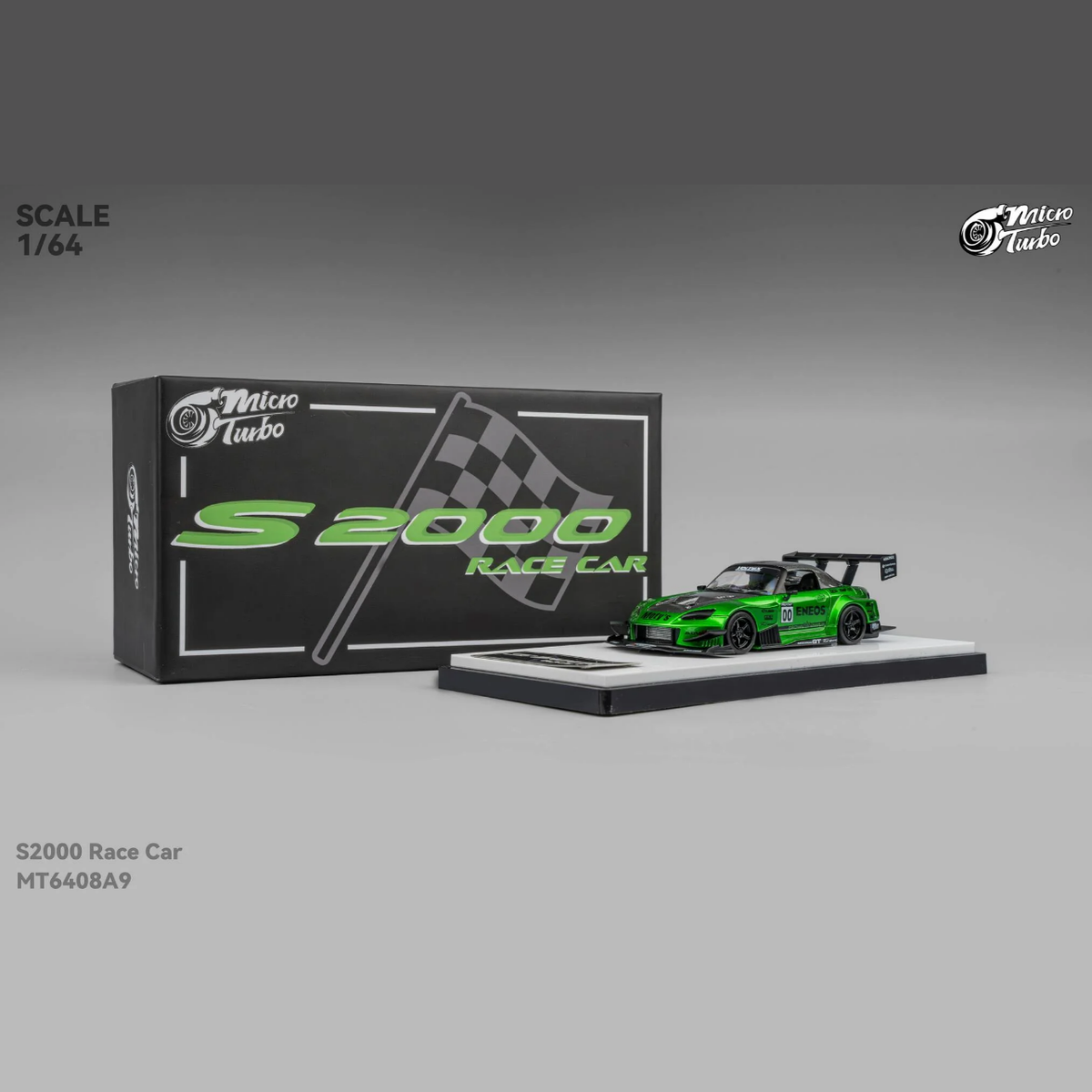 Micro Turbo - Honda S2000 Race Car (Candy Green) - 1:64 Scale