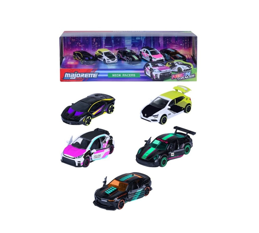Majorette - Neon Racer - 5 Piece Gift Pack - 1:64 Scale