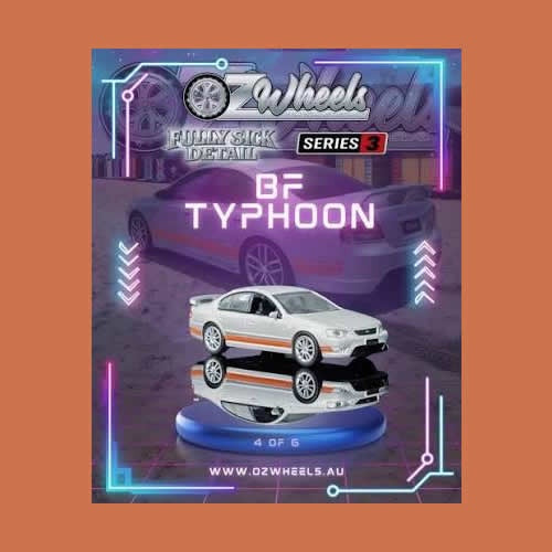 Oz Wheels - Fully Sick Detail - Series 3 - Ford FPV BF Falcon Typhoon (Silver/Orange) - 1:64 Scale