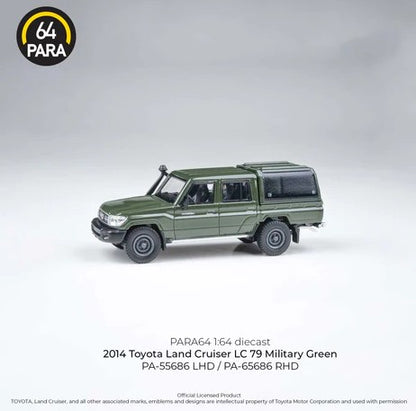 Para64 - 2014 Toyota Land Cruiser Dbl Cab Pickup LC79 Military Green - 1:64 Scale