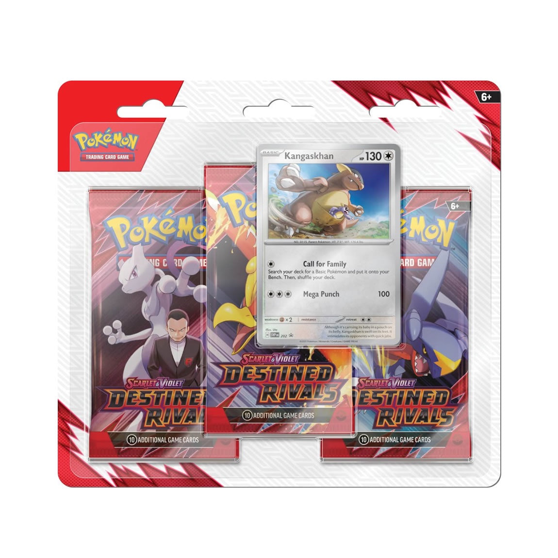 Pokemon TCG - Scarlet & Violet: Destined Rivals 3 Pack Blister - Kangaskhan