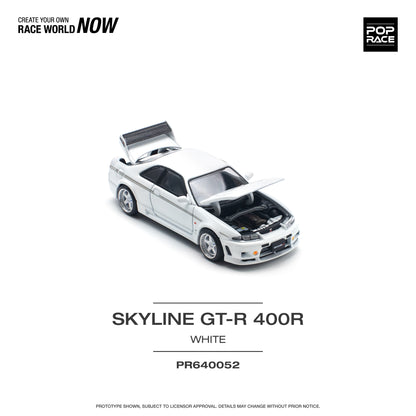 Pop Race - Nissan Skyline GT-R (R33) 400R (White) - 1:64 Scale