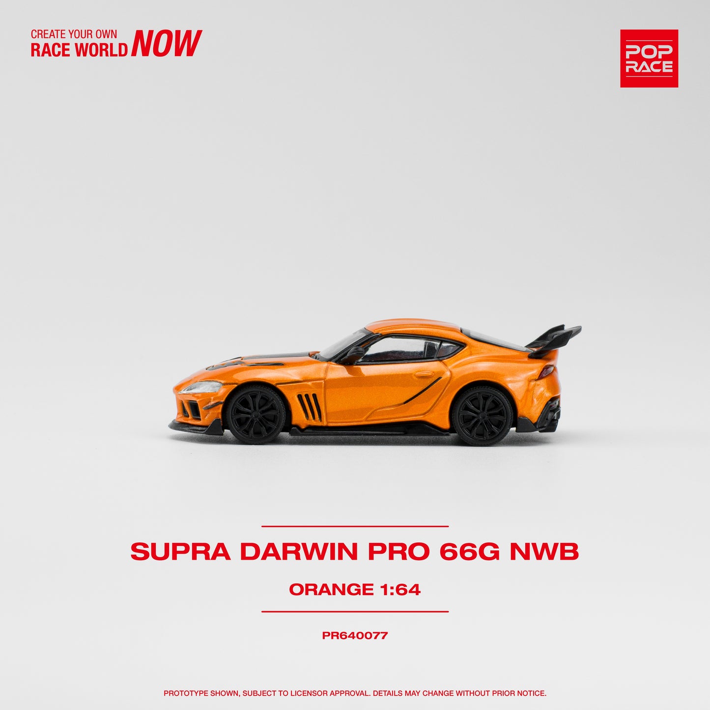 Pop Race - Toyota Supra Darwin Pro 66G NWB (Orange) - 1:64 Scale