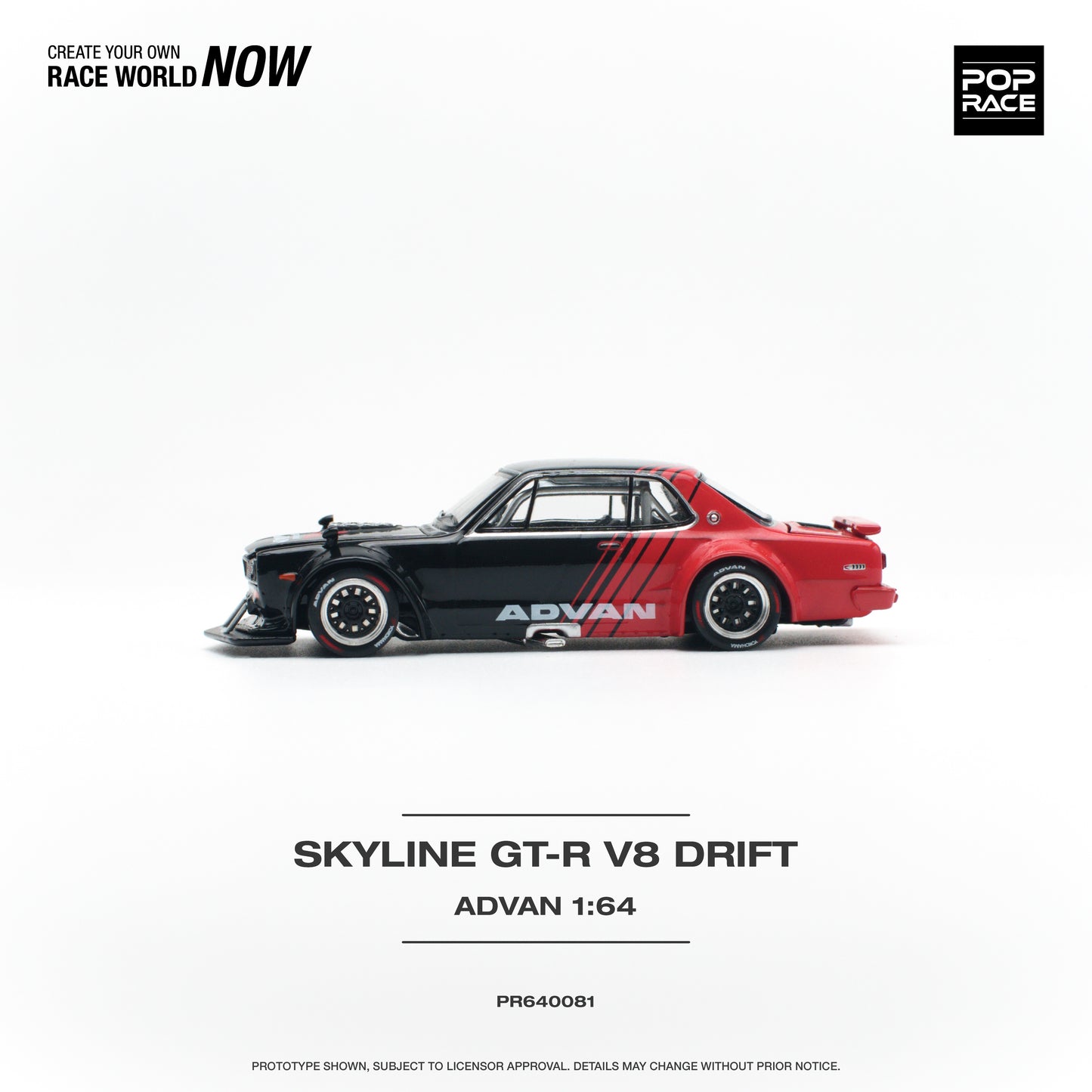 Pop Race - Nissan Skyline GT-R V8 Drift 'Advan' - 1:64 Scale