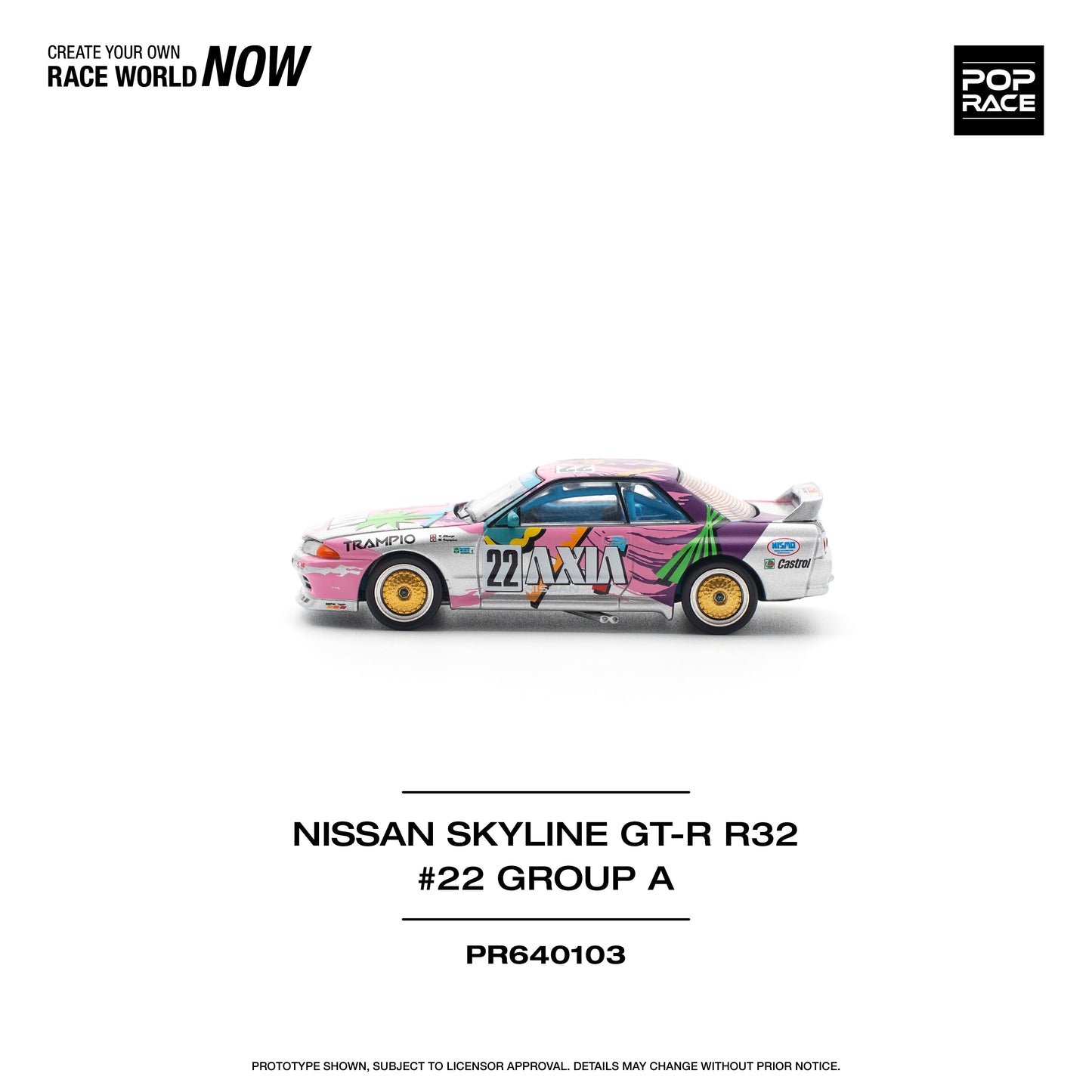 Pop Race - Nissan Skyline GT-R (R32) #22 'Axia' Group A - 1:64 Scale