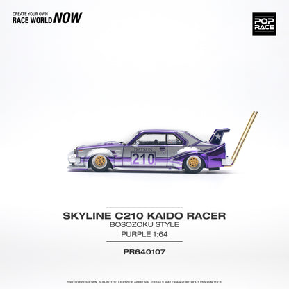Pop Race - Nissan C210 Kaido Racer Bosozoku Style (Purple Chrome) - 1:64 Scale