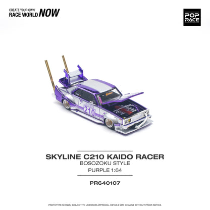 Pop Race - Nissan C210 Kaido Racer Bosozoku Style (Purple Chrome) - 1:64 Scale
