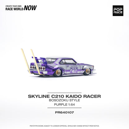 Pop Race - Nissan C210 Kaido Racer Bosozoku Style (Purple Chrome) - 1:64 Scale