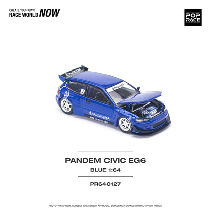 Pop Race - Honda Civic 'Pandem' EG6 (Royal Blue) - 1:64 Scale