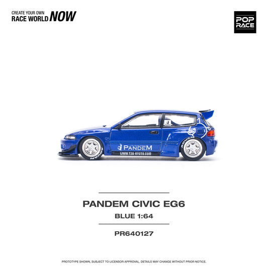 Pop Race - Honda Civic 'Pandem' EG6 (Royal Blue) - 1:64 Scale