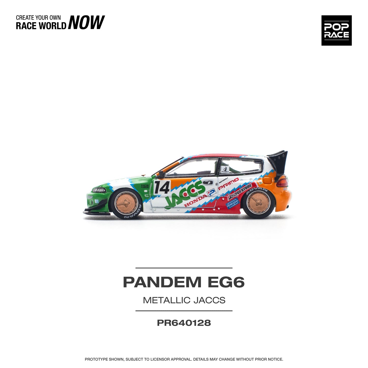 Pop Race - Honda Civic 'Pandem' EG6 (Metallic Jaccs) - 1:64 Scale