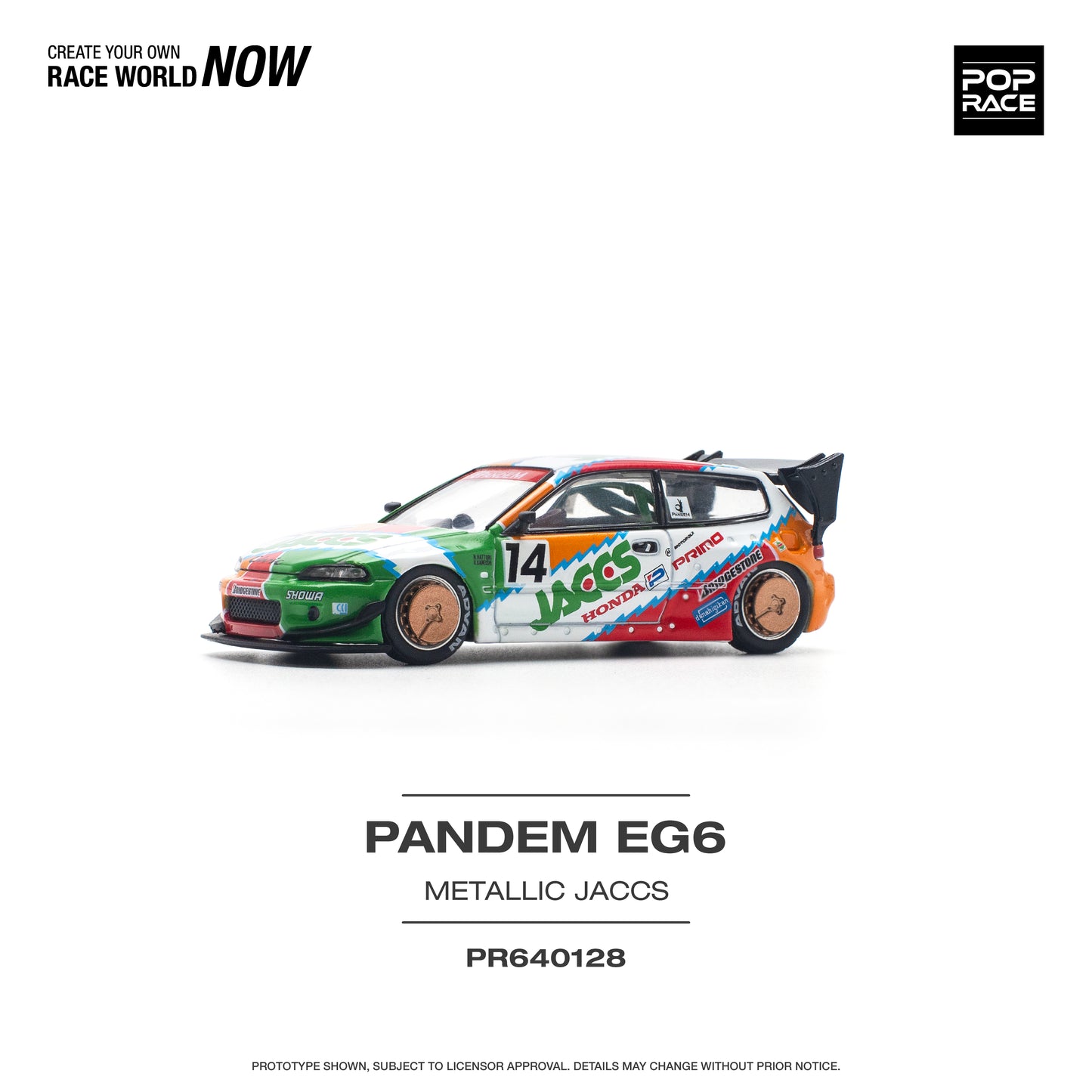 Pop Race - Honda Civic 'Pandem' EG6 (Metallic Jaccs) - 1:64 Scale