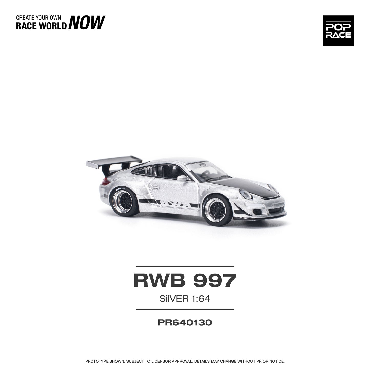 Pop Race - RWB 997 (Silver) - 1:64 Scale