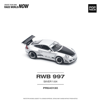 Pop Race - RWB 997 (Silver) - 1:64 Scale
