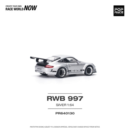 Pop Race - RWB 997 (Silver) - 1:64 Scale