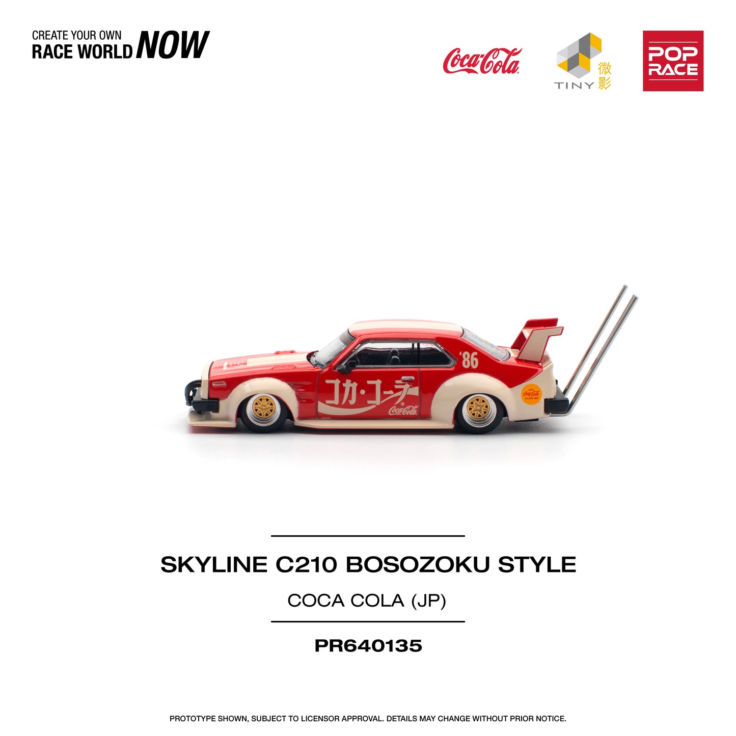 Pop Race - Nissan C210 Bosozoku Style 'Coca Cola' JP - 1:64 Scale