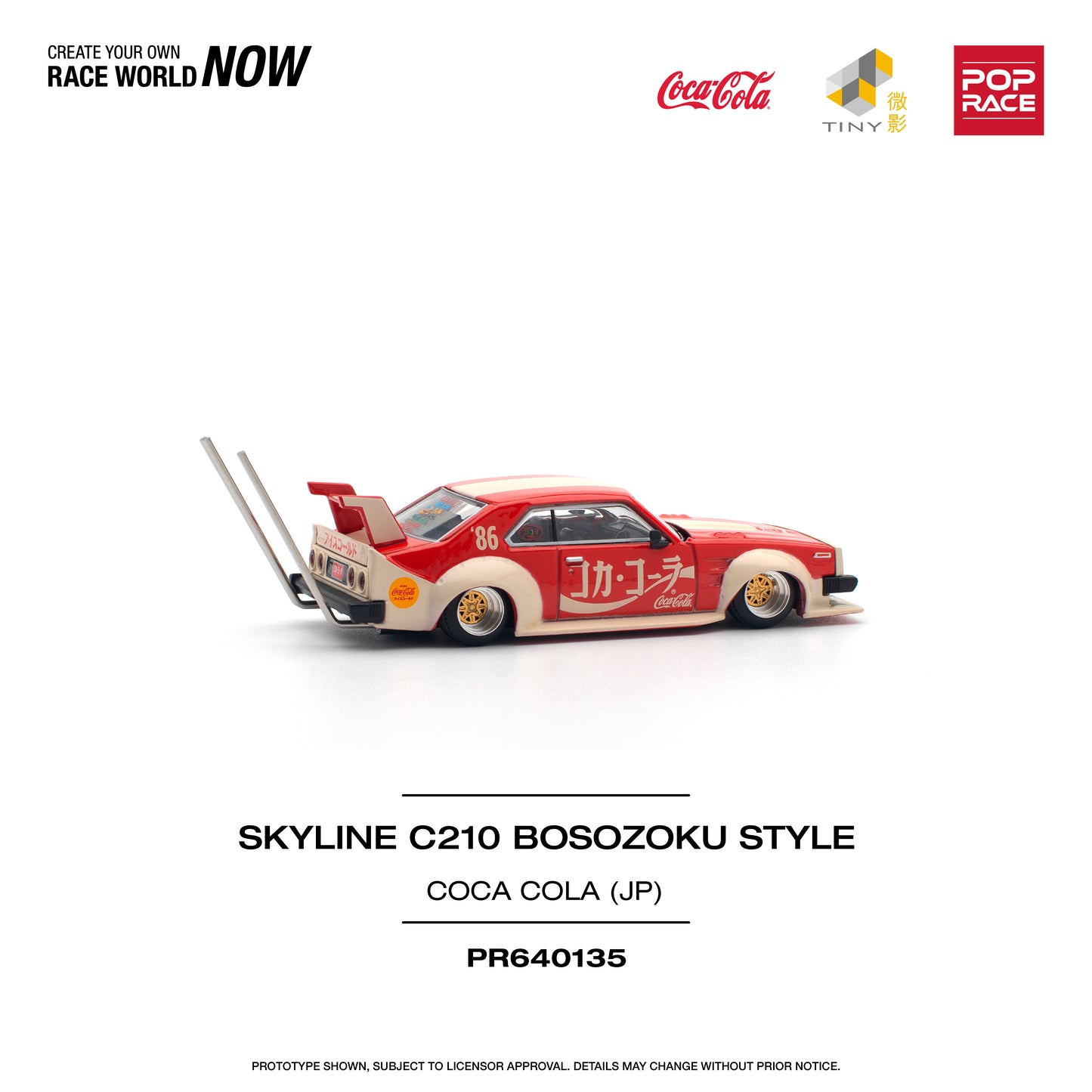 Pop Race - Nissan C210 Bosozoku Style 'Coca Cola' JP - 1:64 Scale